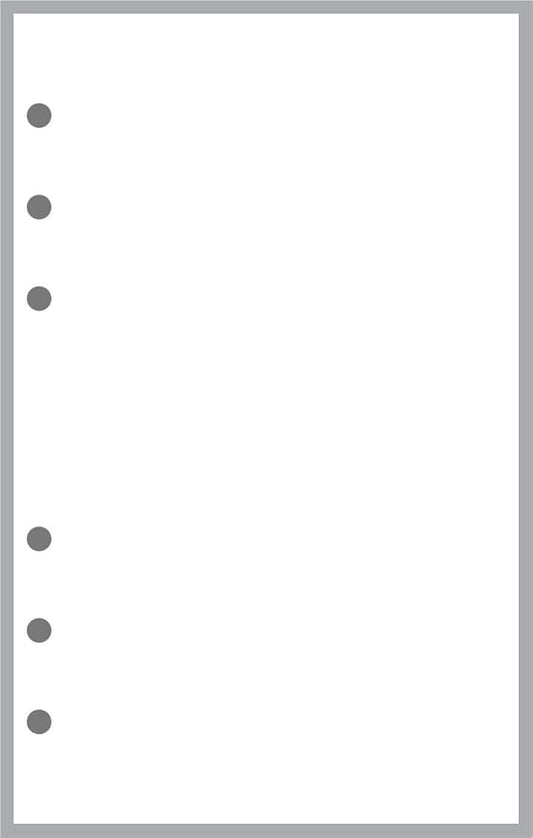 Compact Size Blank Pages Planner Insert, Sized and Punched for Franklin Covey Compact and Other Notebooks (4.25" x 6.75")