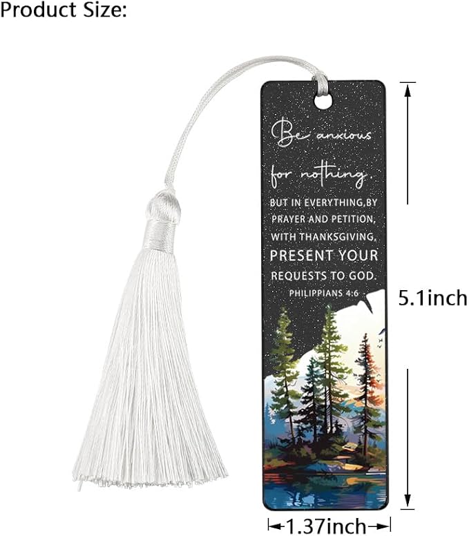 Christian Peace - Encouraging Bookmark, Inspirational Gift for Believers, Uplifting Gift for Spiritual Readers, Spiritual Bookish Present, Unique Forest & Scripture Design Bookmark, WCB76