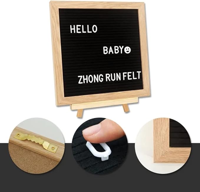Felt Letter Message Board 340 Letters,Letter Board Sign with Stand, 10X10 Inch for Baby & Pregnancy Announcement Sign,for Party Home Decor