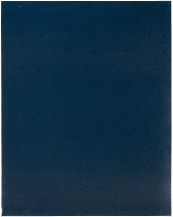 JAM PAPER Laminated Two Pocket Glossy Folders - Navy Blue - 3/Pack