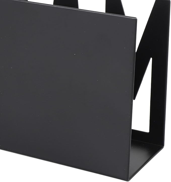 Mail Organizer, Stylish Mail Holder, Iron Letter Holder for Desk with Open Design, Functional Envelope Organizer for Bills, Letters, Papers, 5.91 x 2.17 x 3.74in, Black
