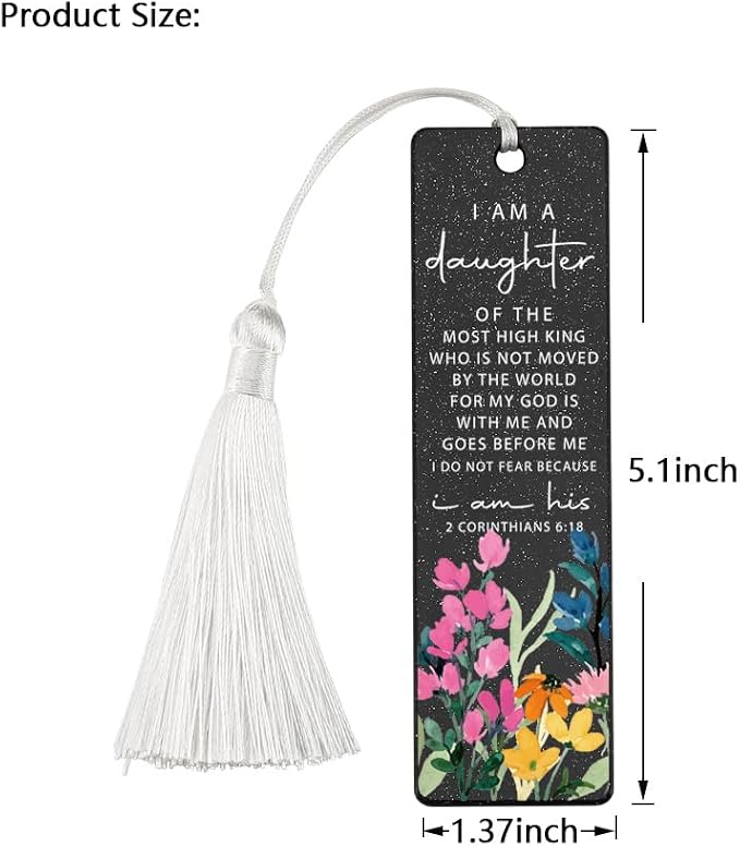 Christian Affirmation Bookmark, Inspirational Gift for Believers, Uplifting Gift for Spiritual Readers, Spiritual Bookish Present, Unique Floral & Scripture Design Bookmark, WCB55