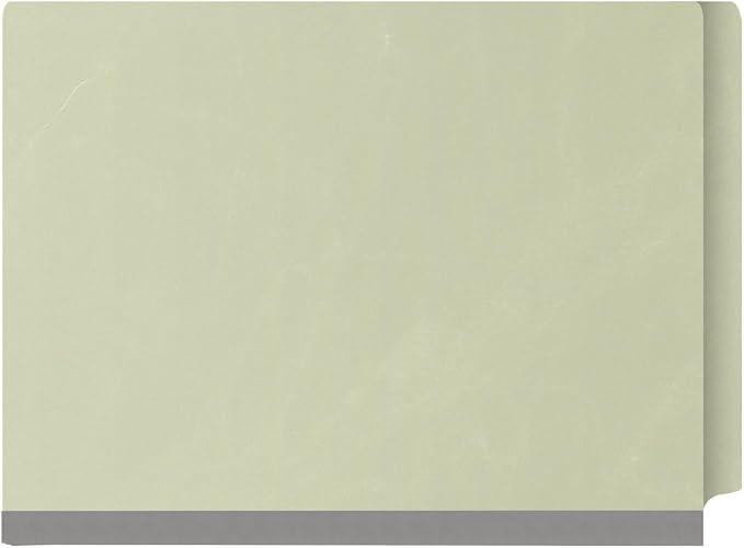 25 Pt. Pressboard Classification Folders, Full Cut End Tab, Letter Size, 2 Dividers, Light Green (Box of 10)