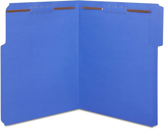 Staples Reinforced Classification Folder, Letter Size, 2″ Expansion, Blue Pressboard, Durable Construction, 50/Box