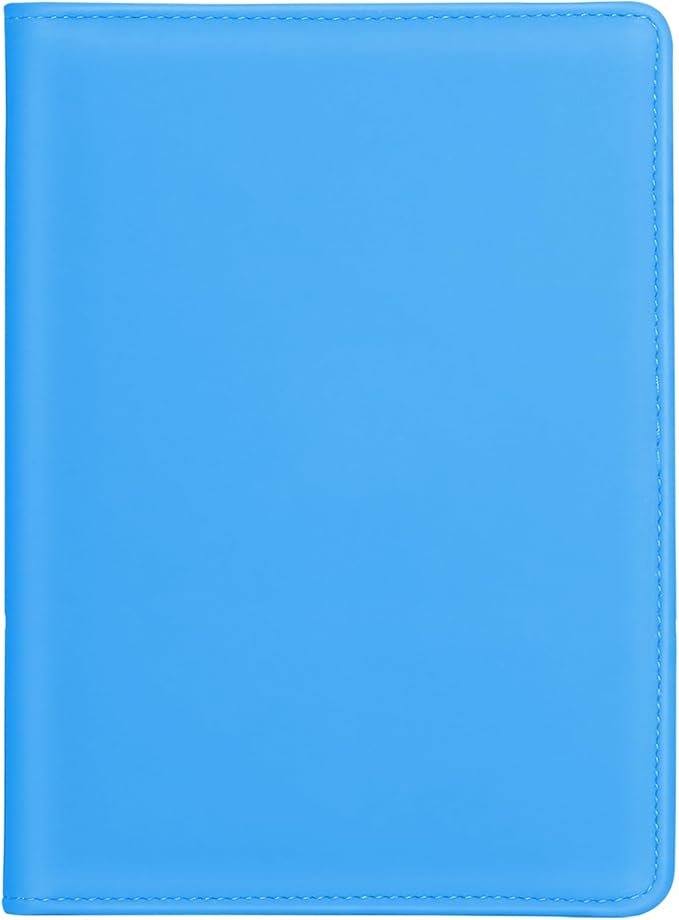 Junior Padfolio Folder - A5 Portfolio Binder Case with 5 x 8 Writing Pad and Interior Storage Pocket Executive Business Organizer for Men Women,Blue