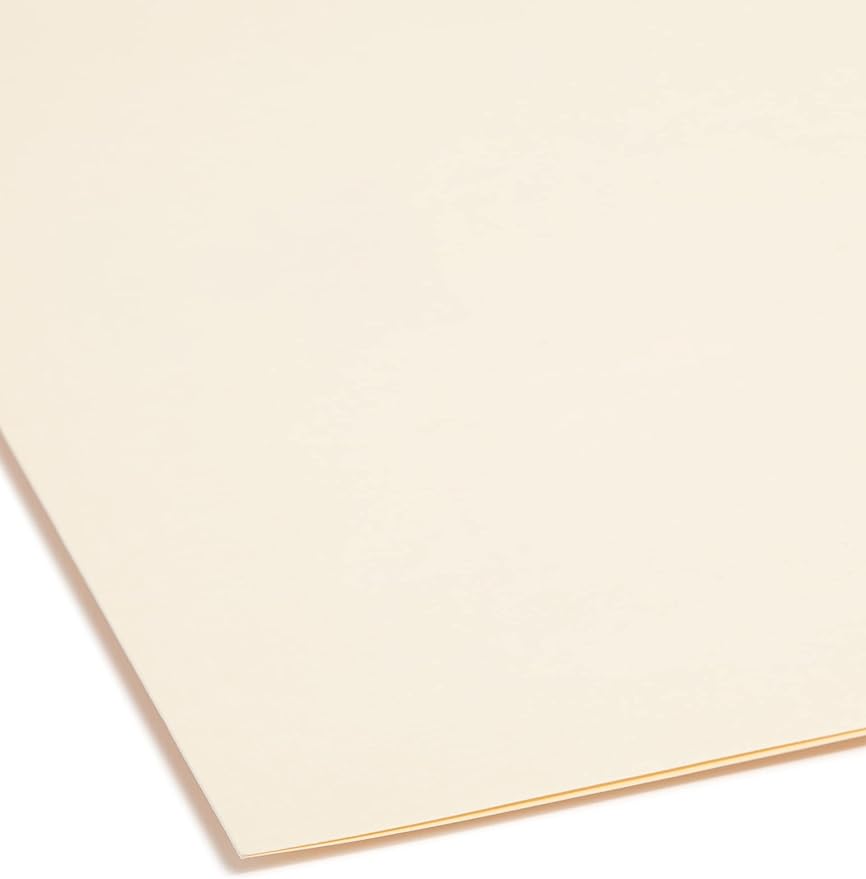 Smead Fastener File Folder with SafeSHIELD® Fasteners, 2 Fasteners, Reinforced 1/3-Cut Tab, Letter Size, Manila, 50 per Box (14555)