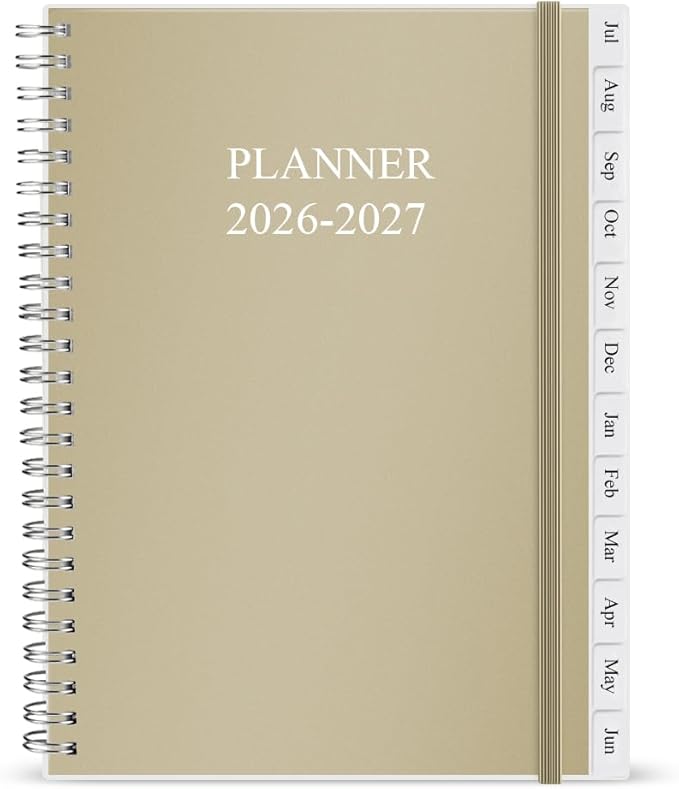 2026-2027 Planner - Academic Planner 2026 2027 for Women & Men, July 2026 - June 2027, Monthly and Weekly Calender with 12 Monthly Tabs, 6.4" x 8.5", Beige