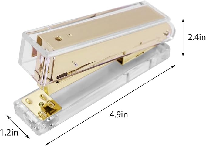 Stapler Desktop Stapler Retro Business Office Stapler Plastic Stapler Transparent Stapler Office Supplies Office Stapler (Color : A, Size : 4.9 * 1.2 * 2.4in)