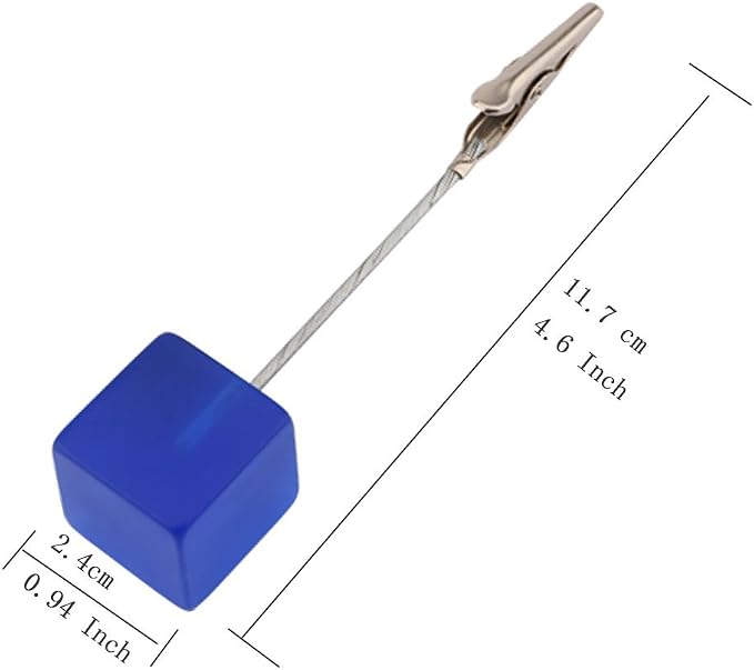 Xiaoyztan Memo Clip, Resin Cube Base Alligator Clip Stands, Place Card Holders for Wedding Table Numbers, Name Cards, Photos, and Party Decorations, 10 Pcs Deep Blue
