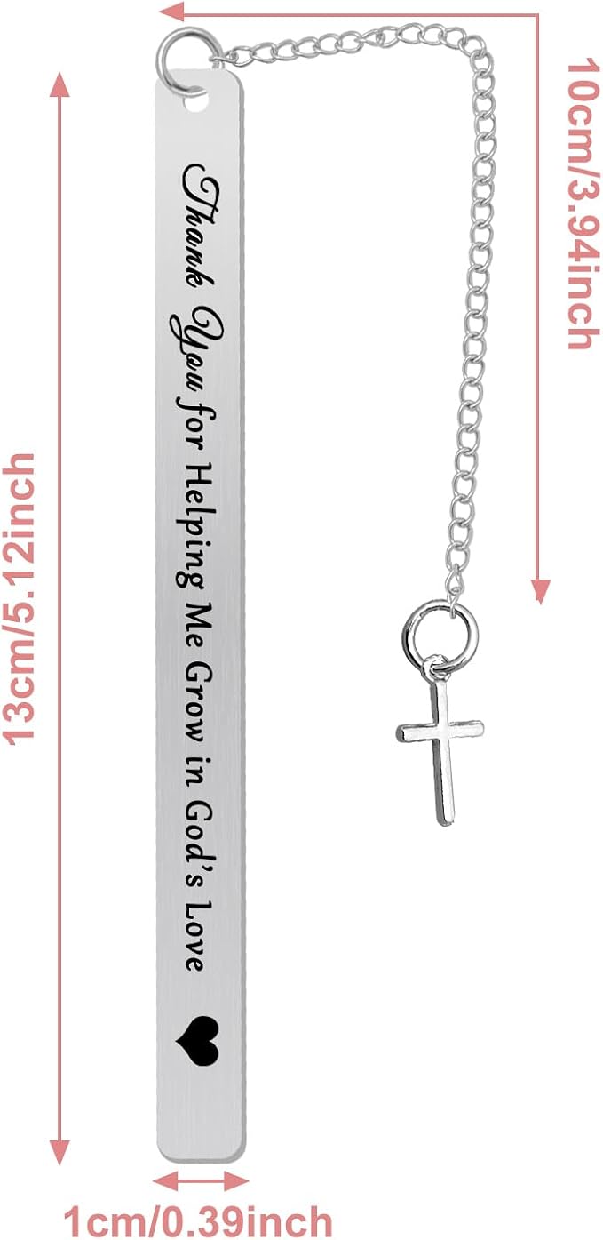 Heigebi Sunday School Teacher Gift Bookmarks Appreciation Gift for Religious Teachers, Mentor, Nanny, Preschool Babysitter Presents