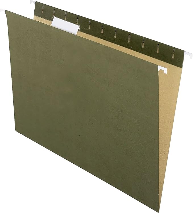 Pendaflex Earthwise by Pendaflex 100% Recycled Hanging Folders, Letter Size, 1/5 Cut, Standard Green, 25 per Box (74517)