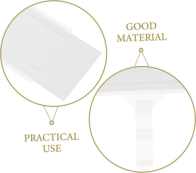 ULTECHNOVO 80pcs Plastic Label Holders for Shelves Hook-style Price Tags for Supermarkets Retail Stores Easy Attach Remove Plastic for Daily Use