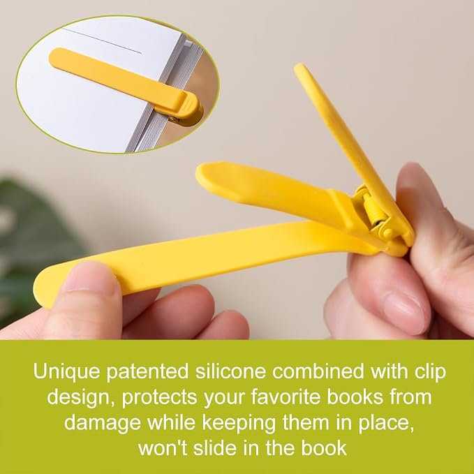 12Pcs Automatic Bookmark, Silicone Smart Book Marks for Reading Women, Men, Kids,Cute Unique Book Markers Bookmark Clip Reading Accessories Gifts for Book Lovers