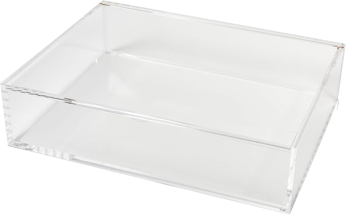RUSSELL+HAZEL Large Acrylic Flip Box, 12.5” x 6.5”, Desktop Organization, Clear, 1 Count, 98148
