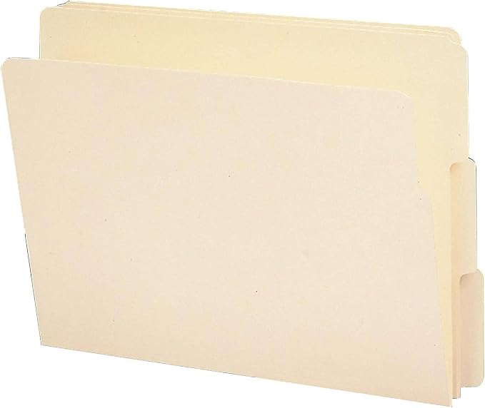 Smead End Tab File Folder, Shelf-Master Reinforced 1/3-Cut Tab, Letter Size, Manila, 100 per Box (24134)