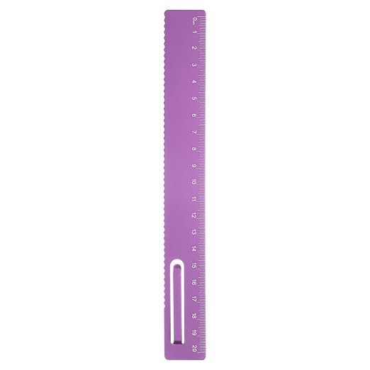 HARFINGTON Straight Ruler 20cm Metric Metal Aluminum Alloy Measuring Bookmark Clip Ruler Scale Tool for Measure Study Reading Classroom Office, Rose