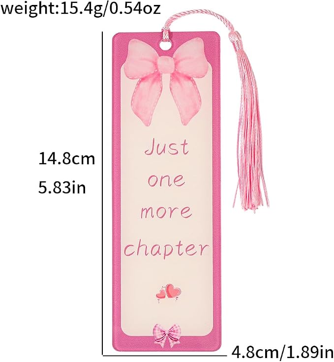 Coquette Acrylic Bookmark Set, 3PCS Pink Bookmarks with Tassel, for Book Lovers, Reading Accessories Gift for Women & Girls(3pc Bow)