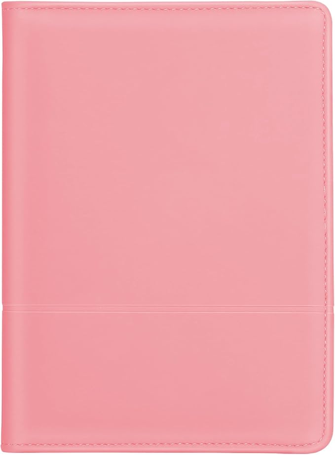 Padfolio/Portfolio Binder, Mini Padfolio Portfolio Binder 5 x 8 Legal Writing Pad, A5 Document Organizer Folder for Men Women, Light Pink