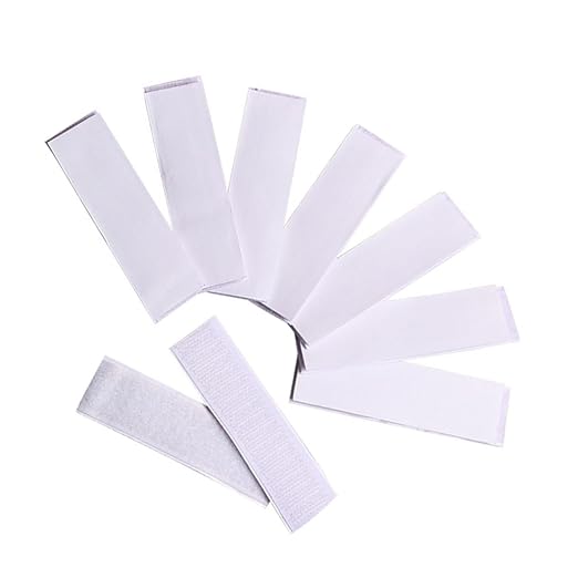 OUNONA Table Skirt Gripper Strips 10pcs Hook Loop Tape for Table Cover Sticky Mounting Strips