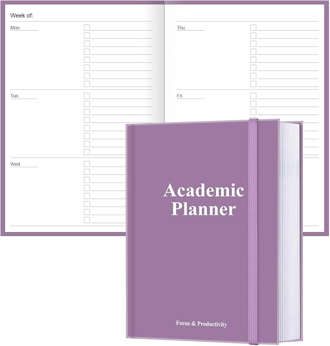 Academic Planner for 2026-2027 or Anytime – 5.8" x 8.5" Undated Weekly Student Planner For Homeschool, High School, College & Nursing Students, 200 Pages, Purple