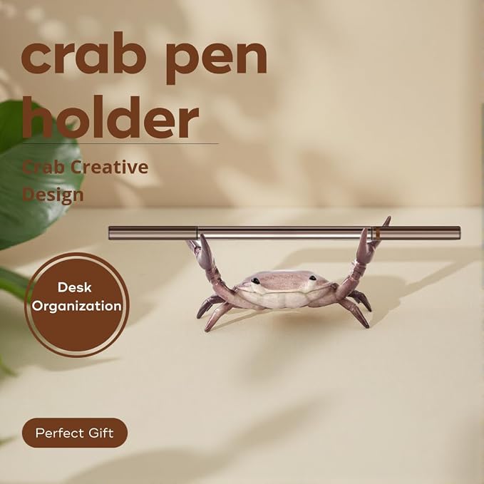 Crab Pen Holder Sturdy Desk Crab Pen Holder for Pencils Lipsticks Eyebrow Pencils Office Desk Accessories for Home Office School desk organizer Cute Multifunctional crab pencil holder Gift (4pcs)