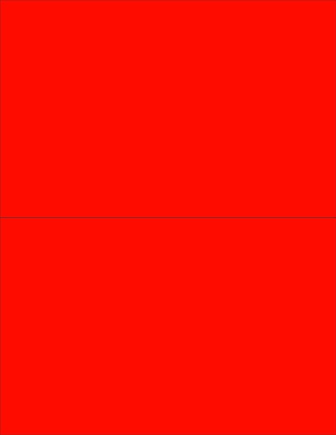 NextDayLabels - 8-1/2 x 11 Neon Color High Light Fluorescent Labels for Laser & Inkjet Printer (RED Fluorescent, 8-1/2" x 5-1/2" - 2 Per Page | 200 Labels)