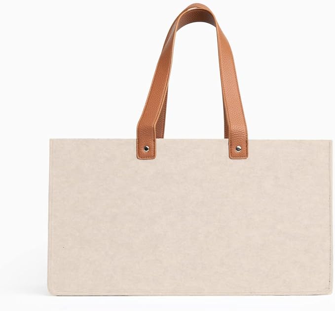 Tote Bag Organizer Insert, Bag Organizer for Totes, Portable File Organizer, Handbag Organizer, Fit for School, Office, Arts and Crafts, Storage Totes with 5 Individual Interior Partitions (Beige)