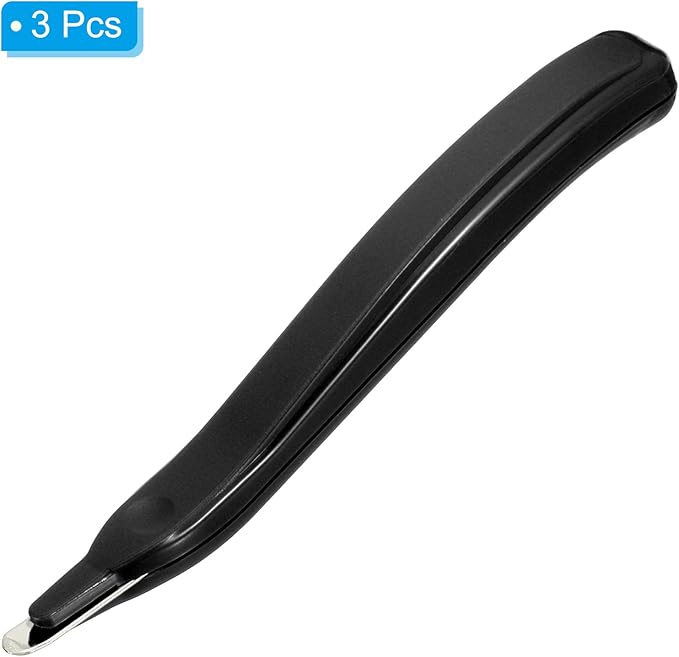 PATIKIL Staple Remover, 3 Pack Magnetic Staple Puller Desktop Removal Tool Cutting Tool for Office Home, Black