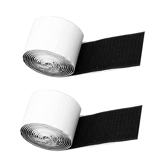 HANABASS 2-Piece Hook and Loop Pedal Mounting Tape for Electric Guitar Pedals Sturdy Nylon Adhesive Strips for Pedalboard Setup 2M Length