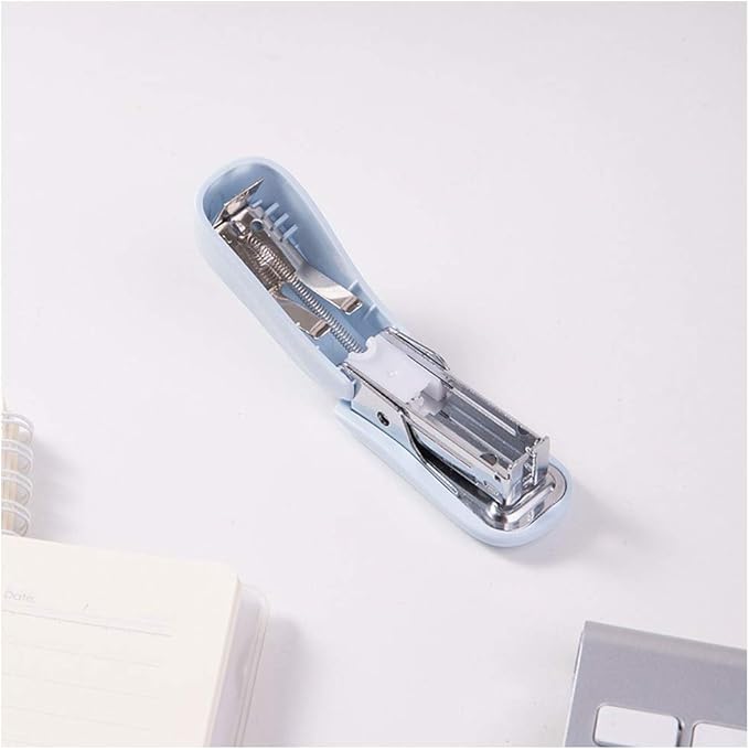 Stapler Mini Desktop Stapler, Blue Stapler, Desktop Stationery, Compact, 12 Hold Pages Paper, Student Supplies (White) Office Stapler (Color : B)