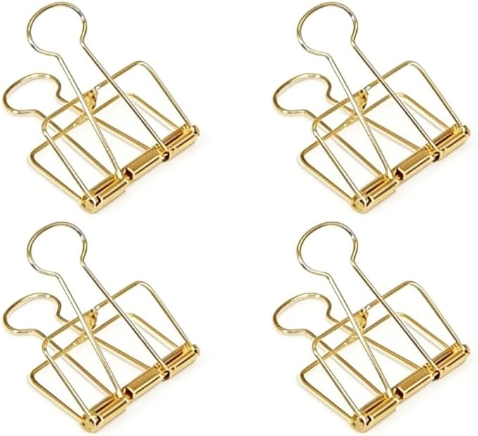 4Pcs Gold Hollow Out Long Tail Wire Binder Clips Paper Binder Clip Large Binder and Paper Clips Small in Size and Light in Weight,Clips, Clamps,Office Products Tape, Adhesives and Fasteners 51mm