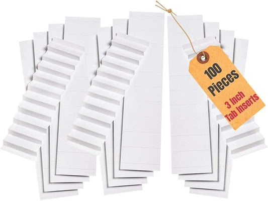 1InTheOffice Hanging Folder Tab Inserts, 3-1/2", 100/Pack (3")