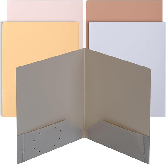 Mr. Pen- Plastic Folders with Pockets, 15 pcs, Aesthetic File Folder with Business Card Slot, 2-Pocket Folder, Back to School, Office, Filing Supplies