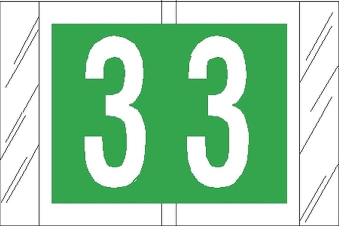 tabbies Original COL'R'TAB 11000 Series Numeric Labels, Light Green, "3", 1"H x 1-1/2"W, Heavy Duty Paper & Fade-Resistant, Made in the USA, 500 Labels/Roll