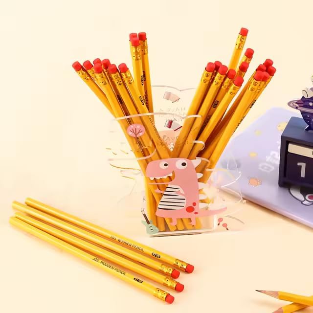 Pencils #2 HB Lead Woodcased Yellow Non Sharpened Hexagonal Shape Best For Schools Offices Teachers And Students Pack Of 12 Extra Strong Pencils With Eraser