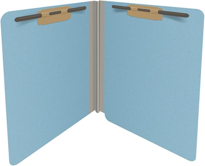 25 Pt. Pressboard Classification Folders, Full Cut End Tab, Letter Size, No Dividers, Light Blue (Box of 25)