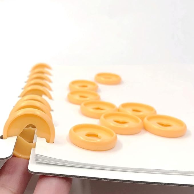 100pcs Planner Expander Discs 1.26Inch Book Binding Disc For Discbound Notebook Accessories Heart Binder Rings(Orange,1.26 inch/32 mm)