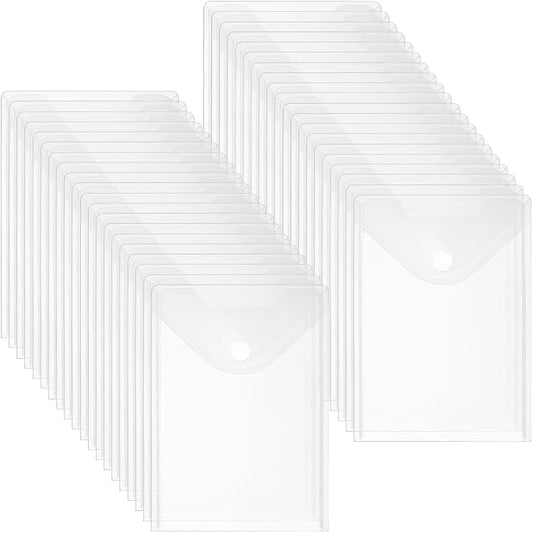 96 Pack Plastic Envelopes, 7 X 10 File Envelope with Hook & Loop Closure Small Bill Storage Bags A5 Clear File Folders for School Home Work Office Letter Photos Organization