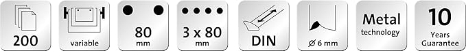 Novus B 2200 200 Sheet Capacity Block Punch and Heavy Duty Hole Punch - Light Grey