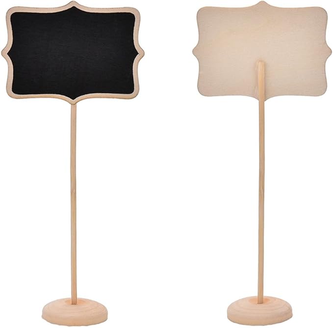 DSTELIN 15 Pack 2.36 x 3.35inches Wood Mini Chalkboard Signs with Support Easels, Place Cards, Small Rectangle Chalkboards for Weddings, Birthday Parties and Special Event Decorations