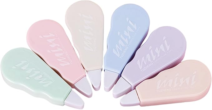 6Pcs Correction Tape Roller White Out Tape Quick Drying Corrective Tape for Writing Journaling School Office Supplies