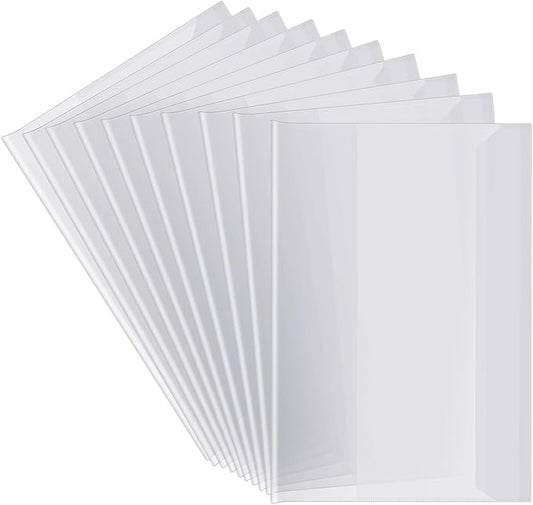 10pcs Clear A5 Book Covers Plastic Exercise Books Covers Waterproof Plastic Sleeves Transparent Slip on Book Cover for Home Office Books (8.5 * 5.9 Inch)