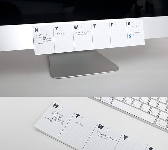 JSTORY Sticky Planner Adhesive Paper Note Columnar Scheduler Organizer To-do One Size Large White