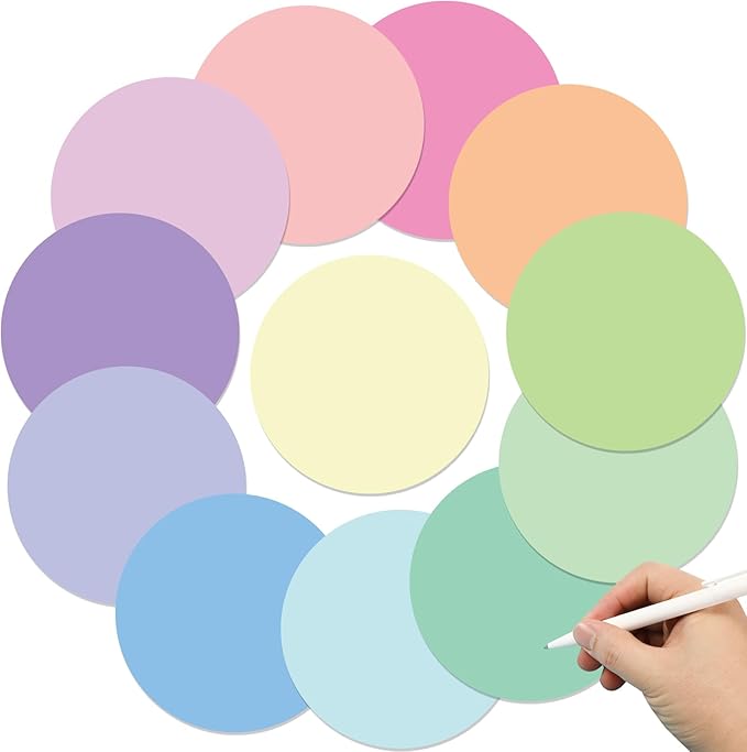 Lincia 24 Pack Erase Dots Circles Colorful 10.5 Inch Removable Vinyl Spot Dry Erase Desktop Writing Spots Set for Classroom Desk Wall Table Teacher Students School Home Desk Wall(Macaron)