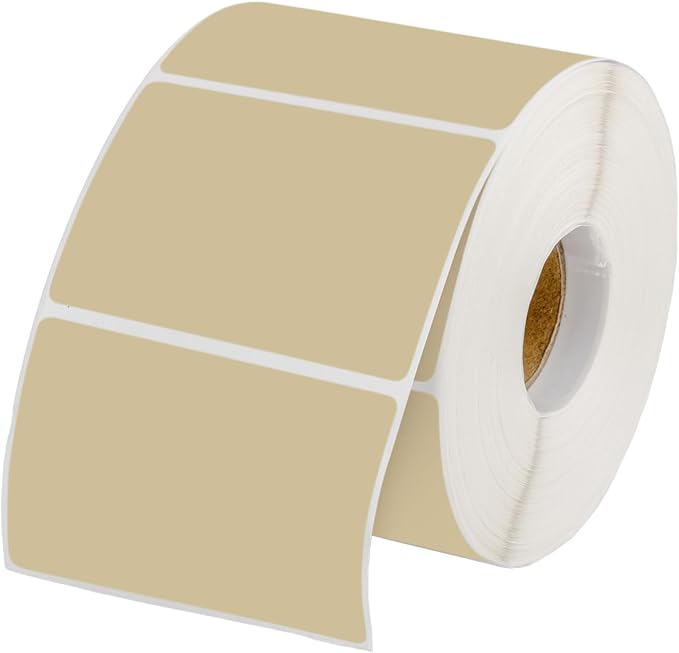 Muka 800 PCS 1.5" x 2.25" Brown Thermal Labels Color Label for Barcodes, Address, Consignment, Compatible with Thermal Label Printer