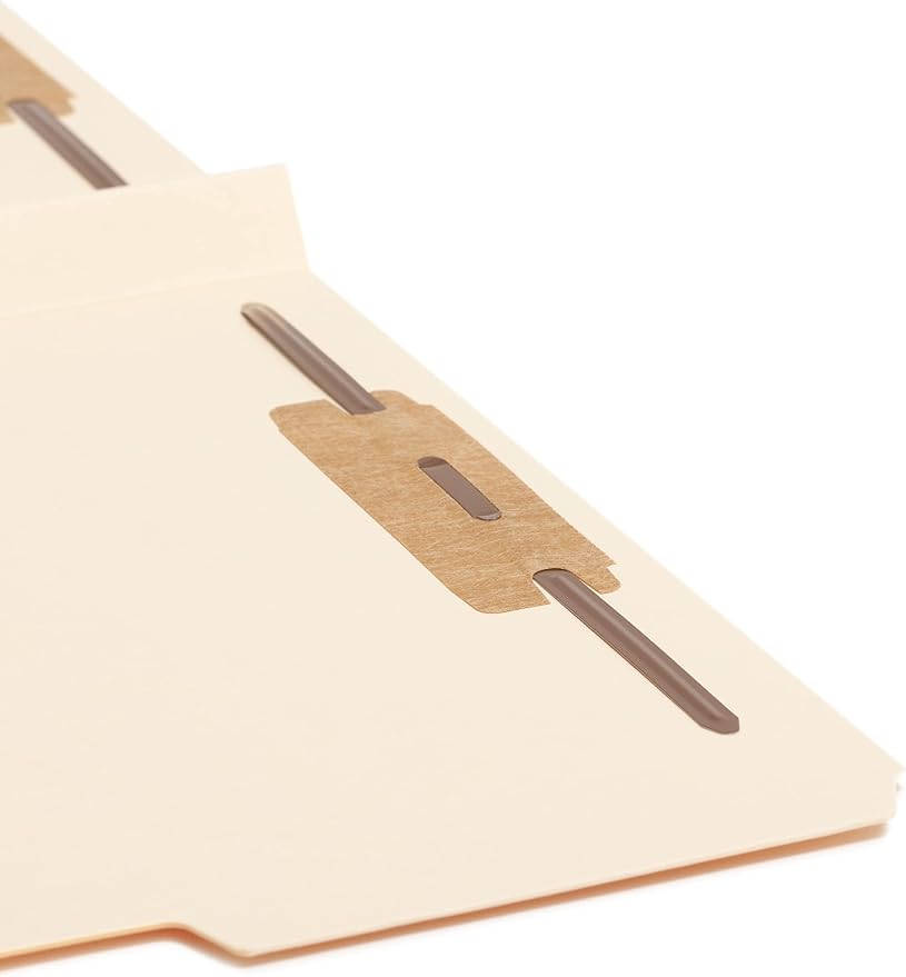 Smead Fastener File Folder, 2 Fasteners, Reinforced 1/3-Cut Tab, 1-1/2" Expansion, Letter Size, Manila, 50 per Box (14595)