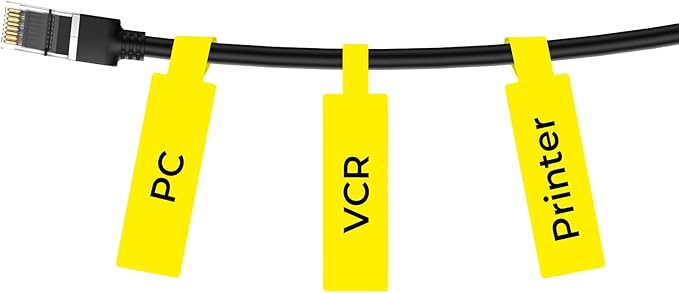 NIIMBOT Cable Label for B1/B21/B3S/K3 Label Printer, Waterproof, Oil-Proof Cable Tags(1'' x 3''),1 Roll of 100 Thermal Sticker Labels (Yellow)