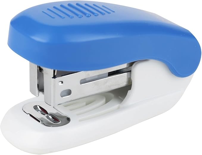 Desk Stapler Portable Stapler Small Stapler 12 Sheets Capacity Small Stapler Size Suitable for Palm Suitable for Office Document Binding School Supplies (Color : Blue)