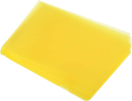 PATIKIL l Type Folders 24 Pack 8.9 x 6.3 Inches A5 Plastic Clear Document Folder File Jacket Sleeves Project Pockets, Yellow