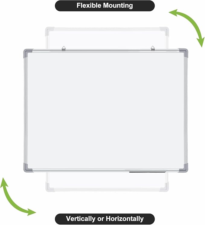 Tinlade 3 Pack Dry Erase Boards, Magnetic Dry Erase White Board Bulk Silver Aluminum Framed Whiteboard Message Presentation Wall Mounted for School Office and Home(24 x 18 Inch)